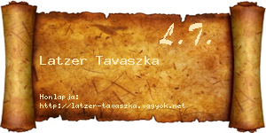 Latzer Tavaszka névjegykártya